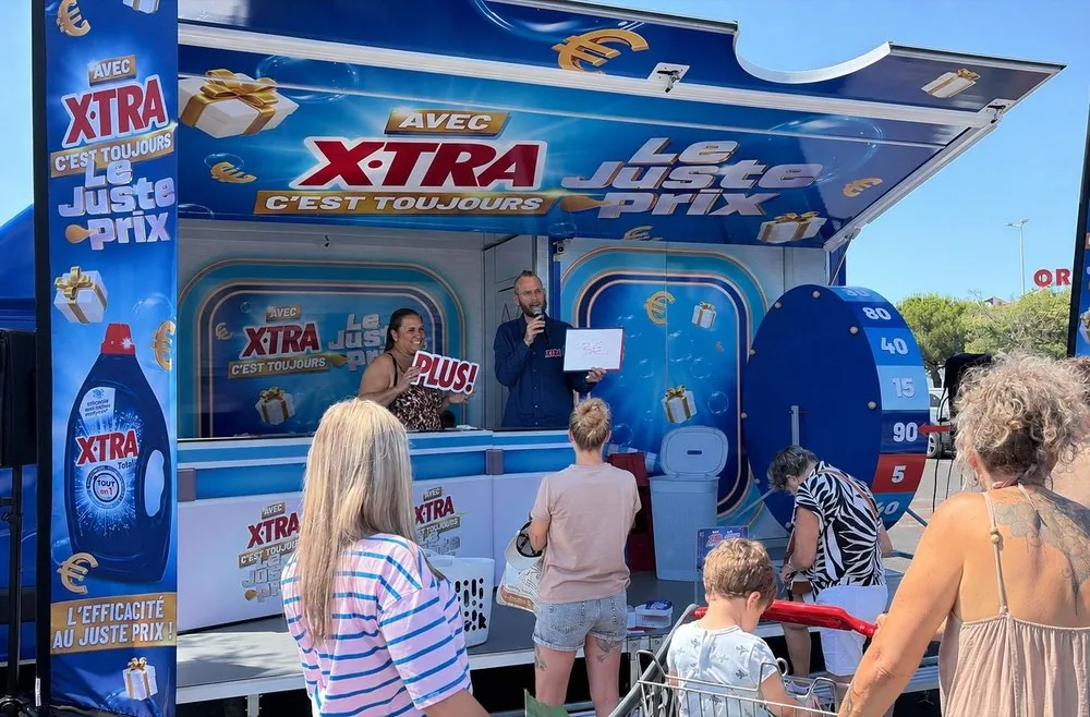Animation X-TRA sur une aire d’autoroute
